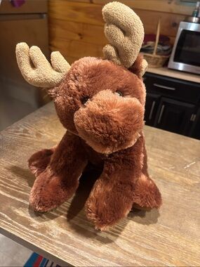 Brown Plush Moose Stuffed Animal - Soft Kids Toy